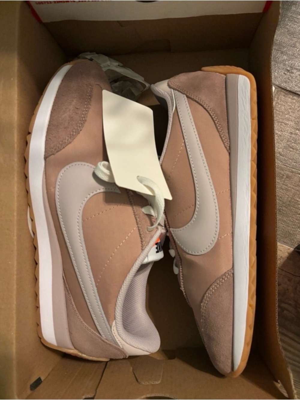 Nike Retro Runner Sneakers in Blush and White